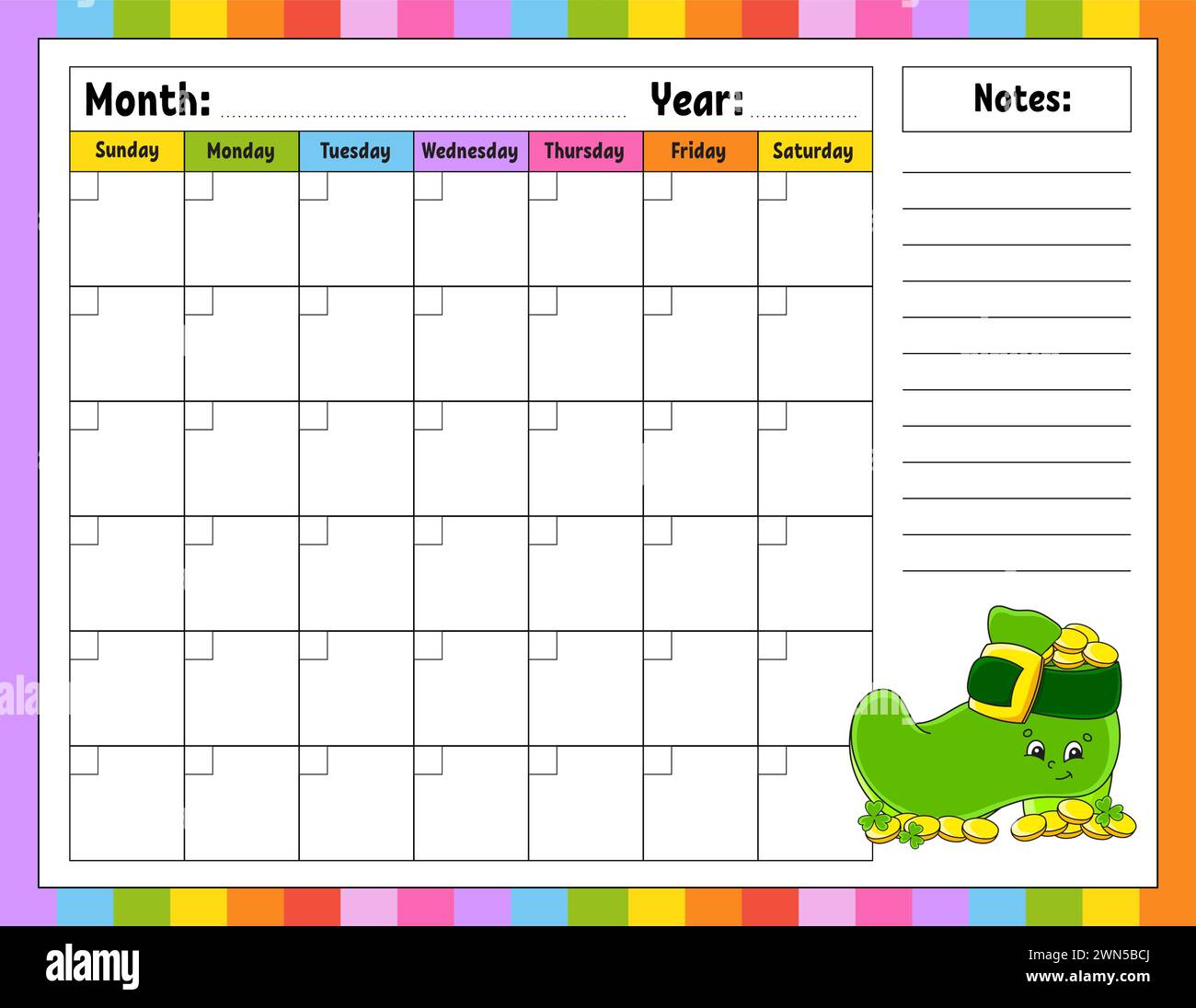 weekly-plan-one-page-calendar-hi-res-stock-photography-and-images-alamy
