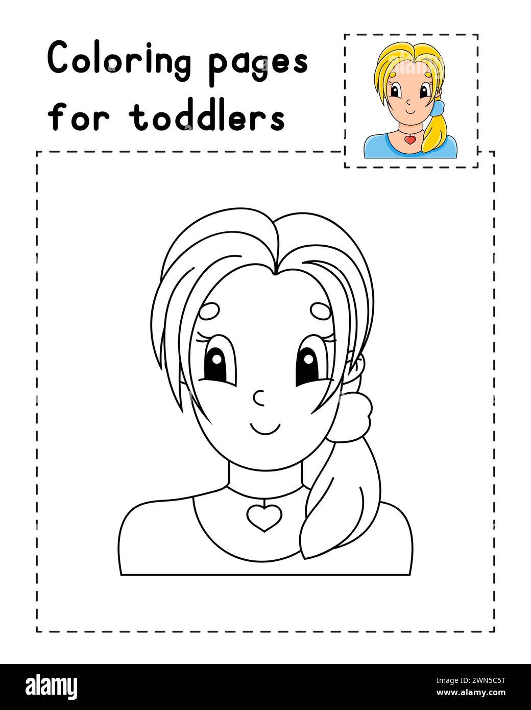 Coloring book page for kids. Cartoon style character. Isolated on white ...