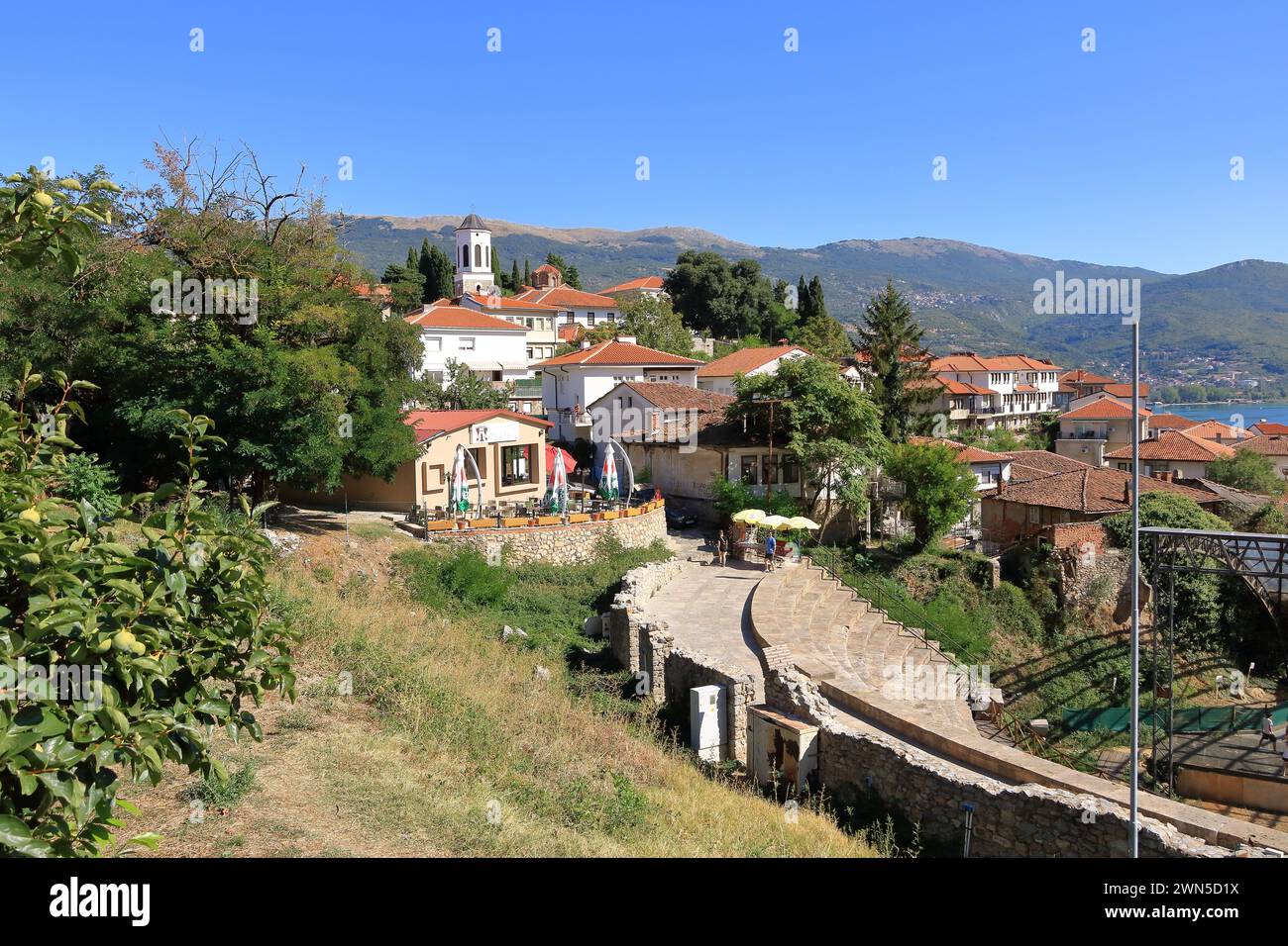 September 12 2023 - Ohrid in North Macedonia: view of the Ancient Roman