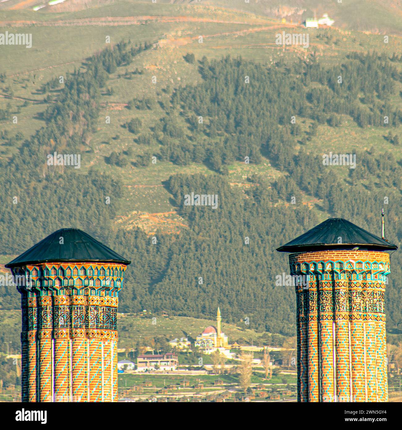 Cifte Minareli Medrese ile Abdurrahman Gazi Turbesi. Translate : Twin ...