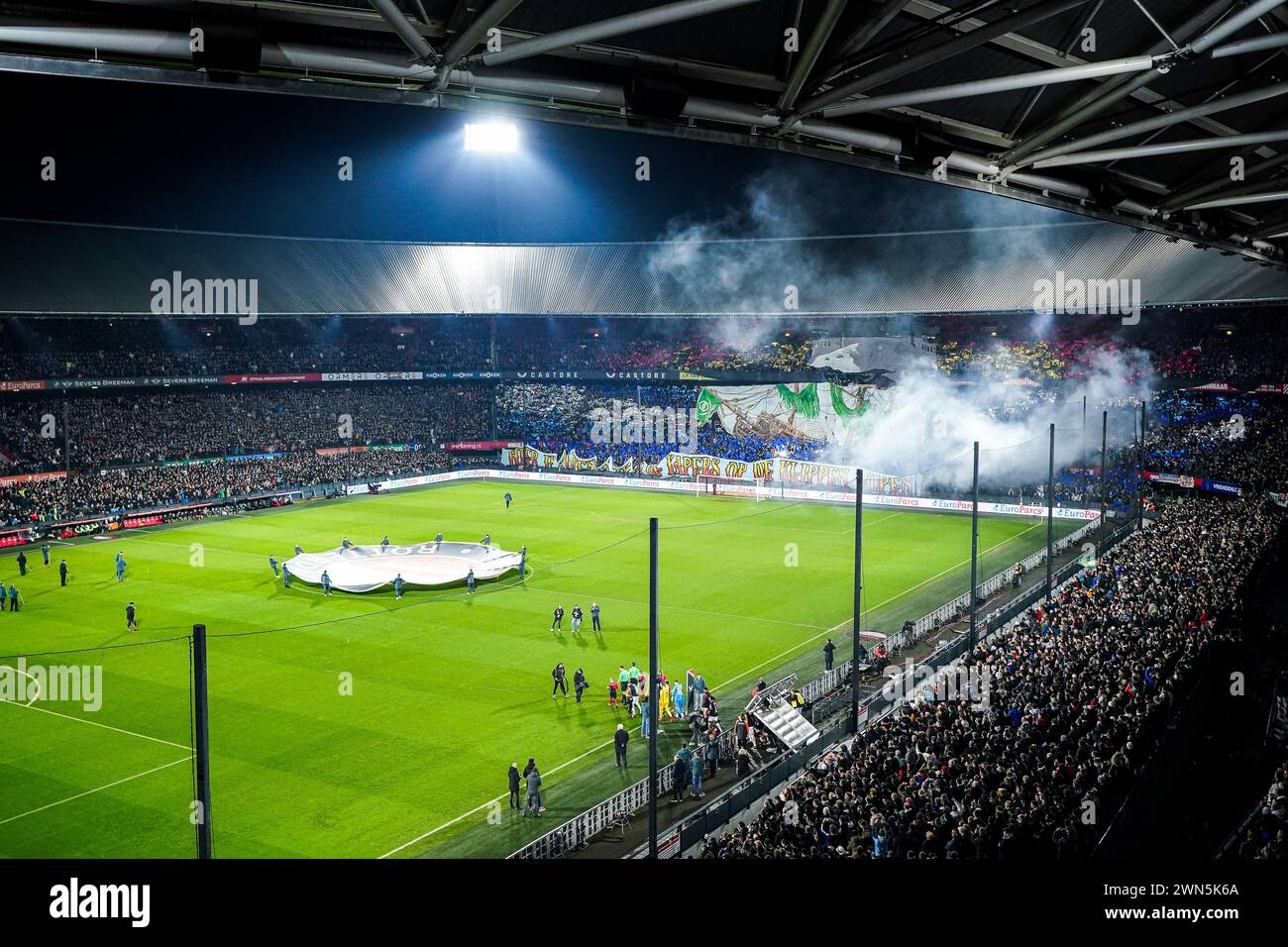 Rotterdam, Netherlands. 29th Feb, 2024. Rotterdam - Overview of the stadium during the match between Feyenoord v FC Groningen at Stadion Feijenoord De Kuip on 29 February 2024 in Rotterdam, Netherlands. Credit: box to box pictures/Alamy Live News Stock Photo