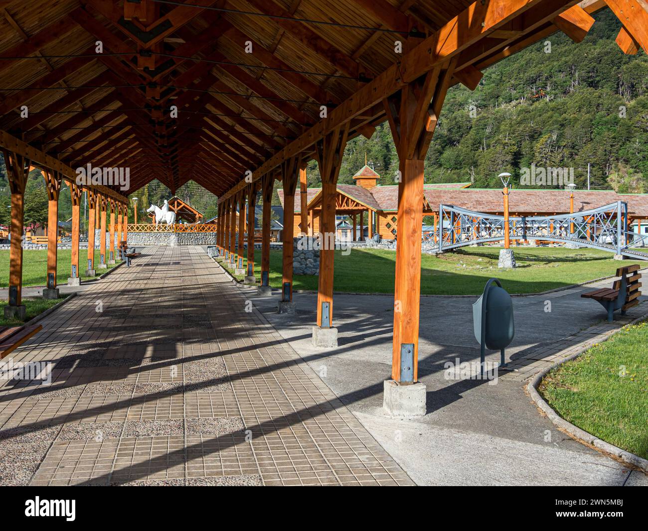 Central place in  Villa o' Higgins, Patagonia, Chile Stock Photo