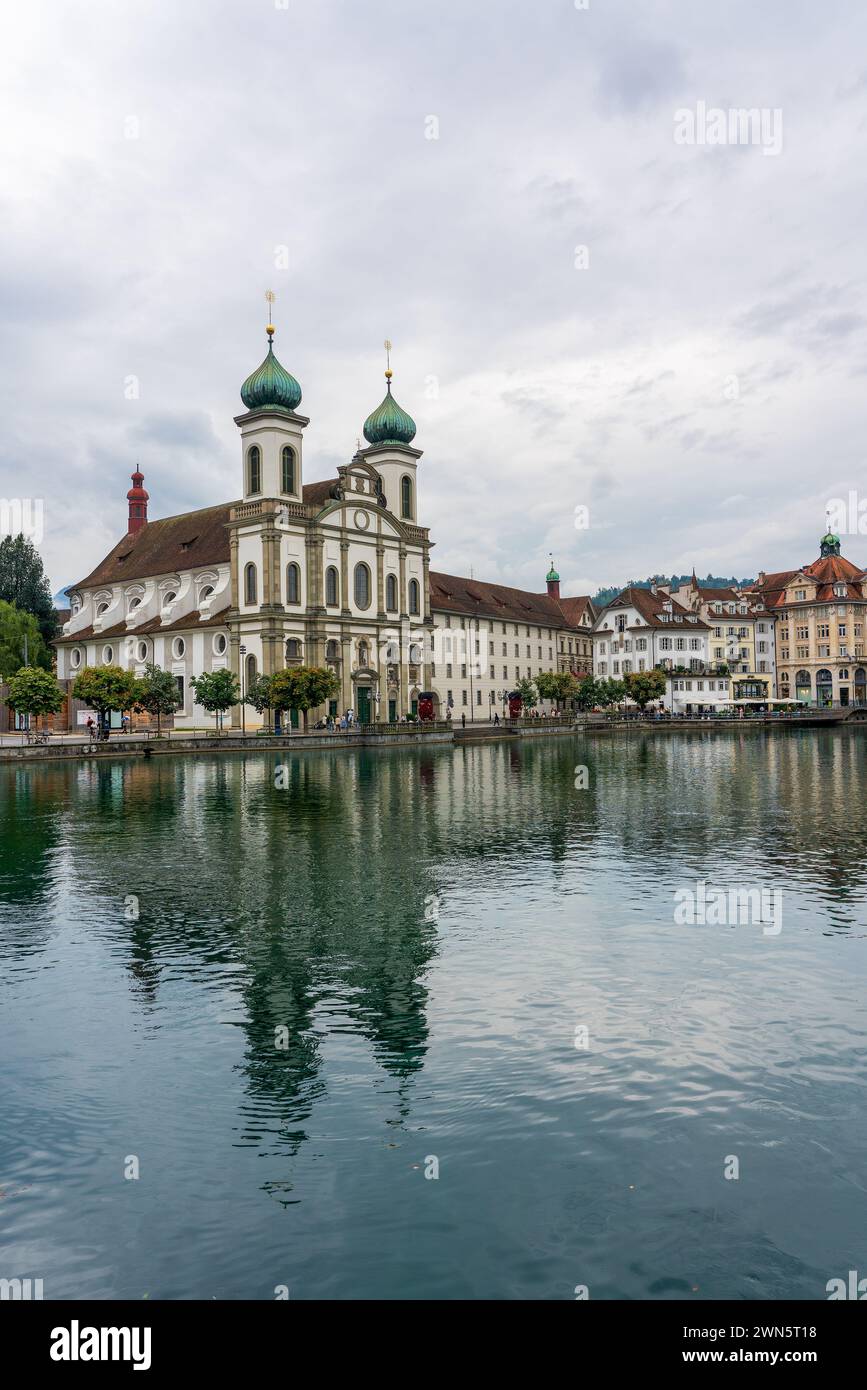 View of the old town of Lucerne in Switzerland. Stock Photo