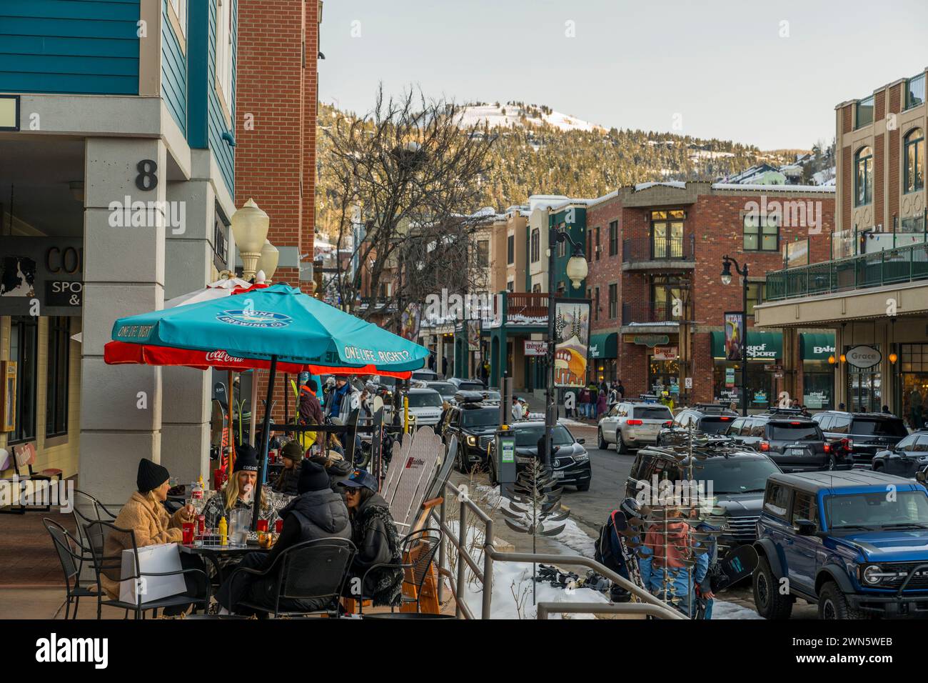 People apres ski at a bar along Main Street in downtown Park City Park ...