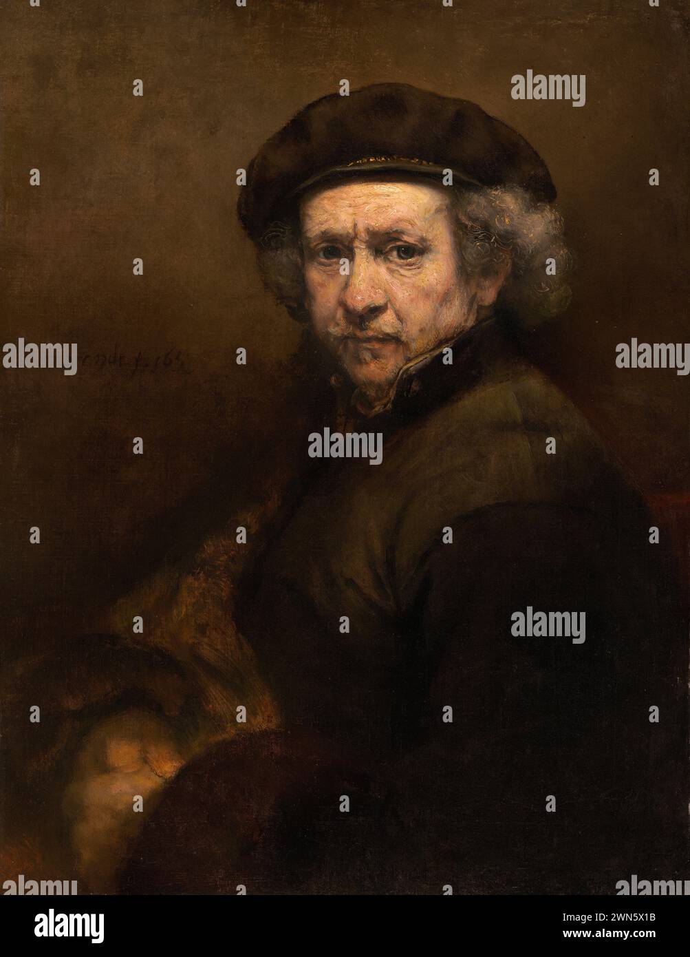 Portrait (1659) (olio su tela 66 x 84,5 cm) - Rembrandt - Self Stock Photo