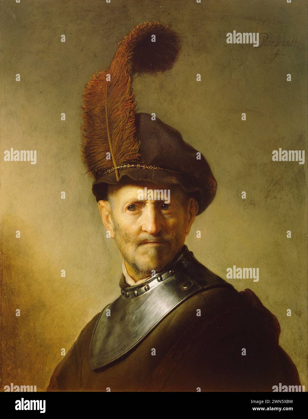 Rembrandt - An Old Man in Military Costume (1630 31 Stock Photo - Alamy