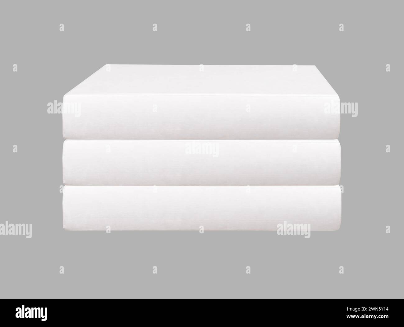 Book stack, spines mockups. Three volumes, textbooks laying isolated on ...