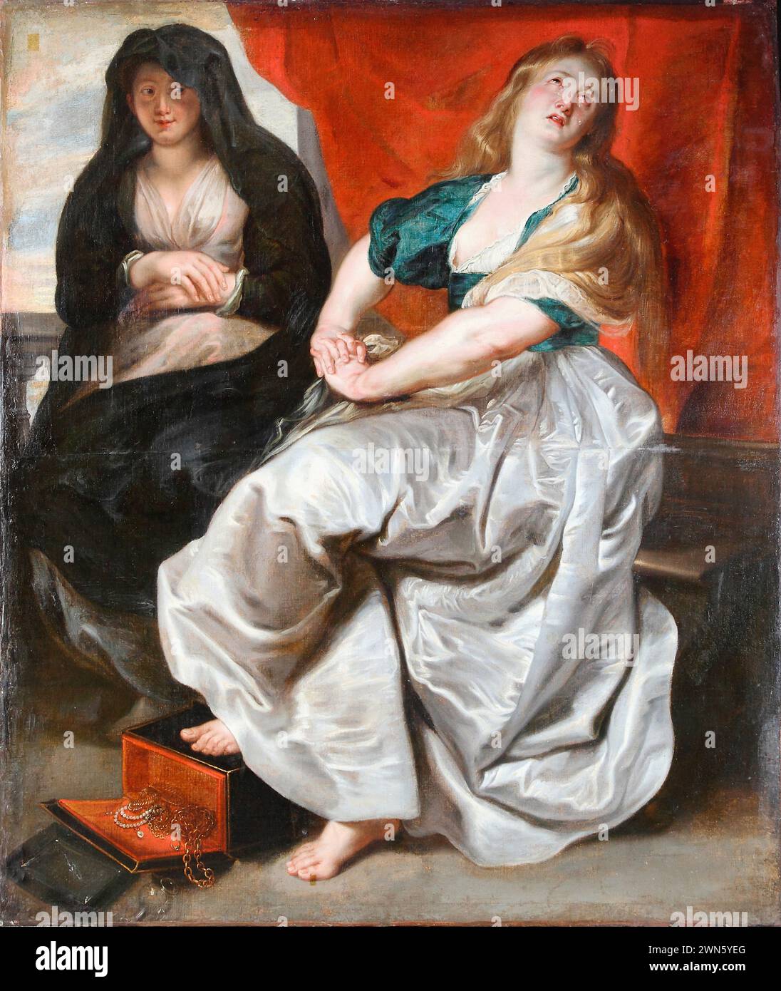 Rubens Pieter Paul - La penitente Maria Maddalena con suor Martha (1600c.) Stock Photo