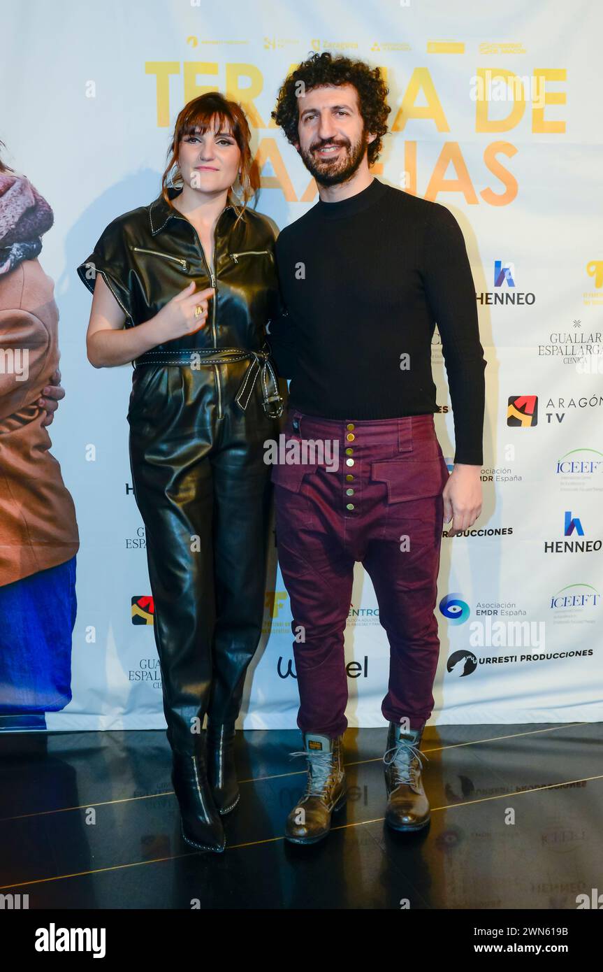 Rozalen and Marwan posed on the red carpet photocall during the ...