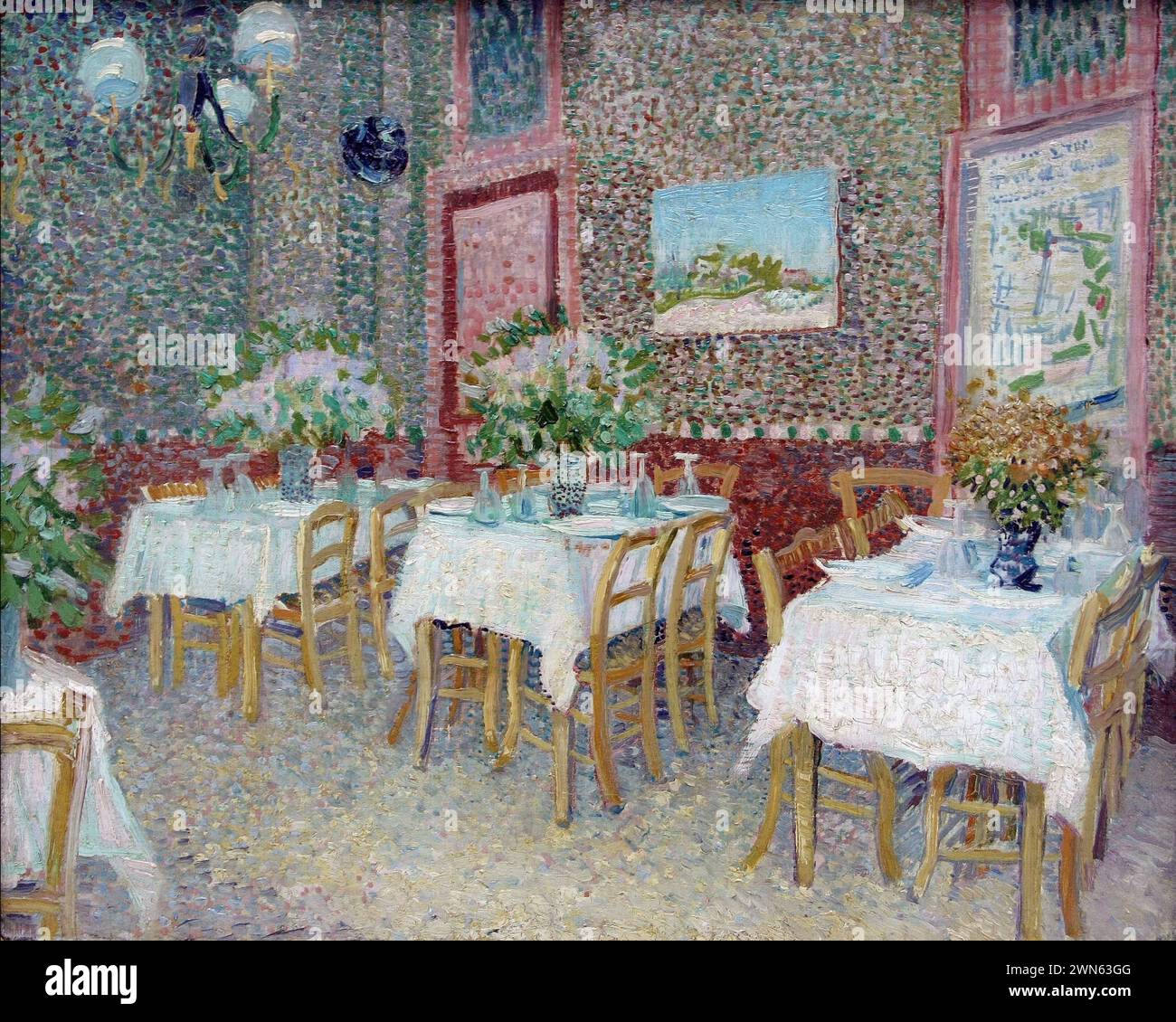 Van Gogh Vincent - Interior of a restaurant (1887) Stock Photo