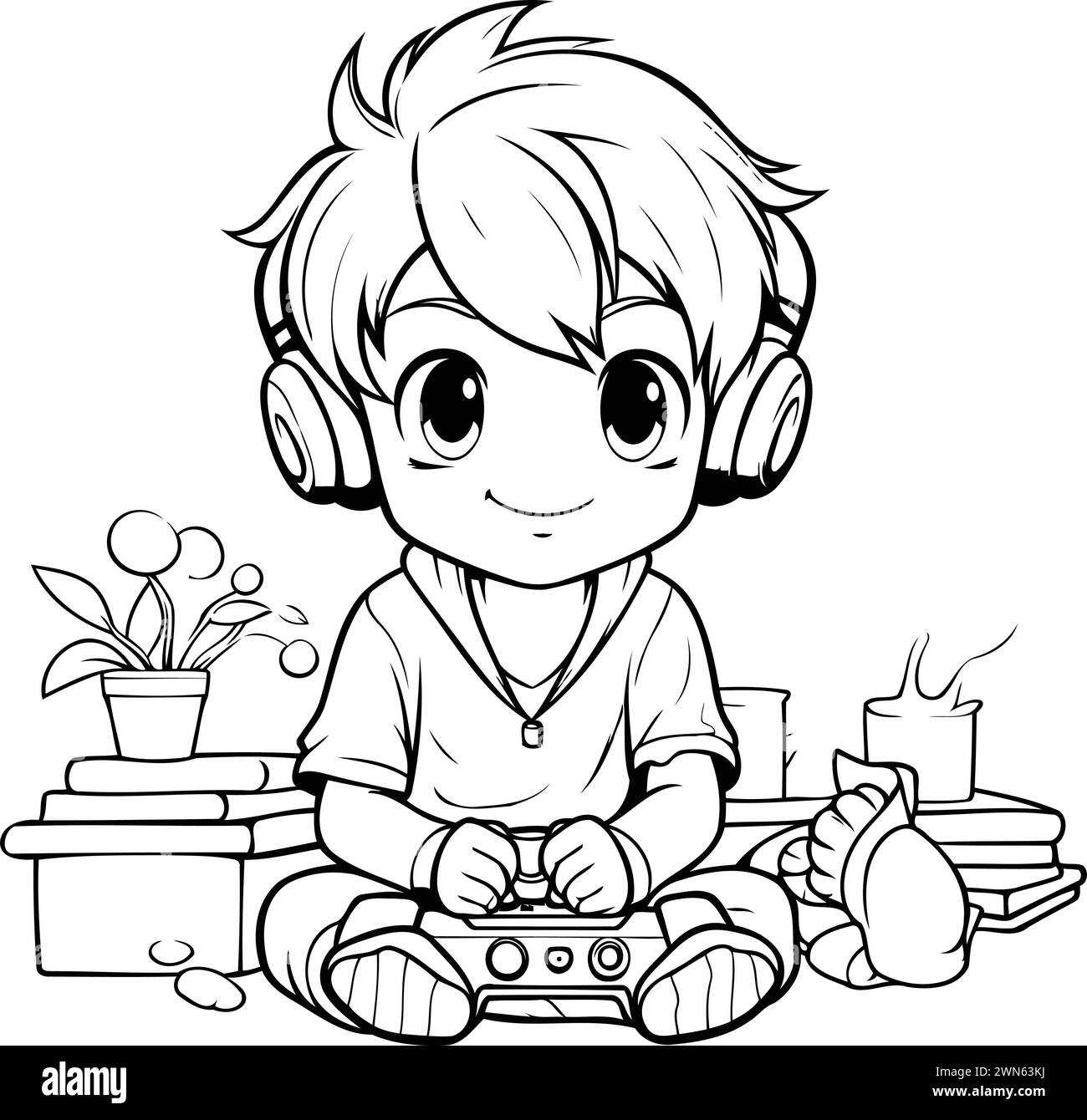 Gamer vector vectors Black and White Stock Photos & Images - Alamy