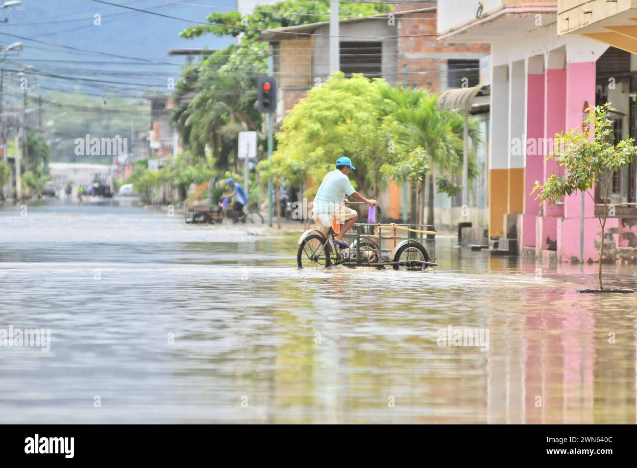 CHONEINUNDACIONESLLUVIAS Chone, 29 de febrero del 2024. Inundaciones