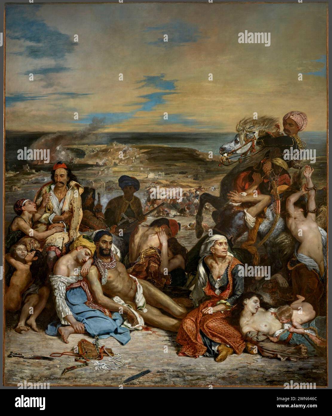 Le Massacre de Chios, held at the Louvre, Paris Eugène Delacroix - Stock Photo