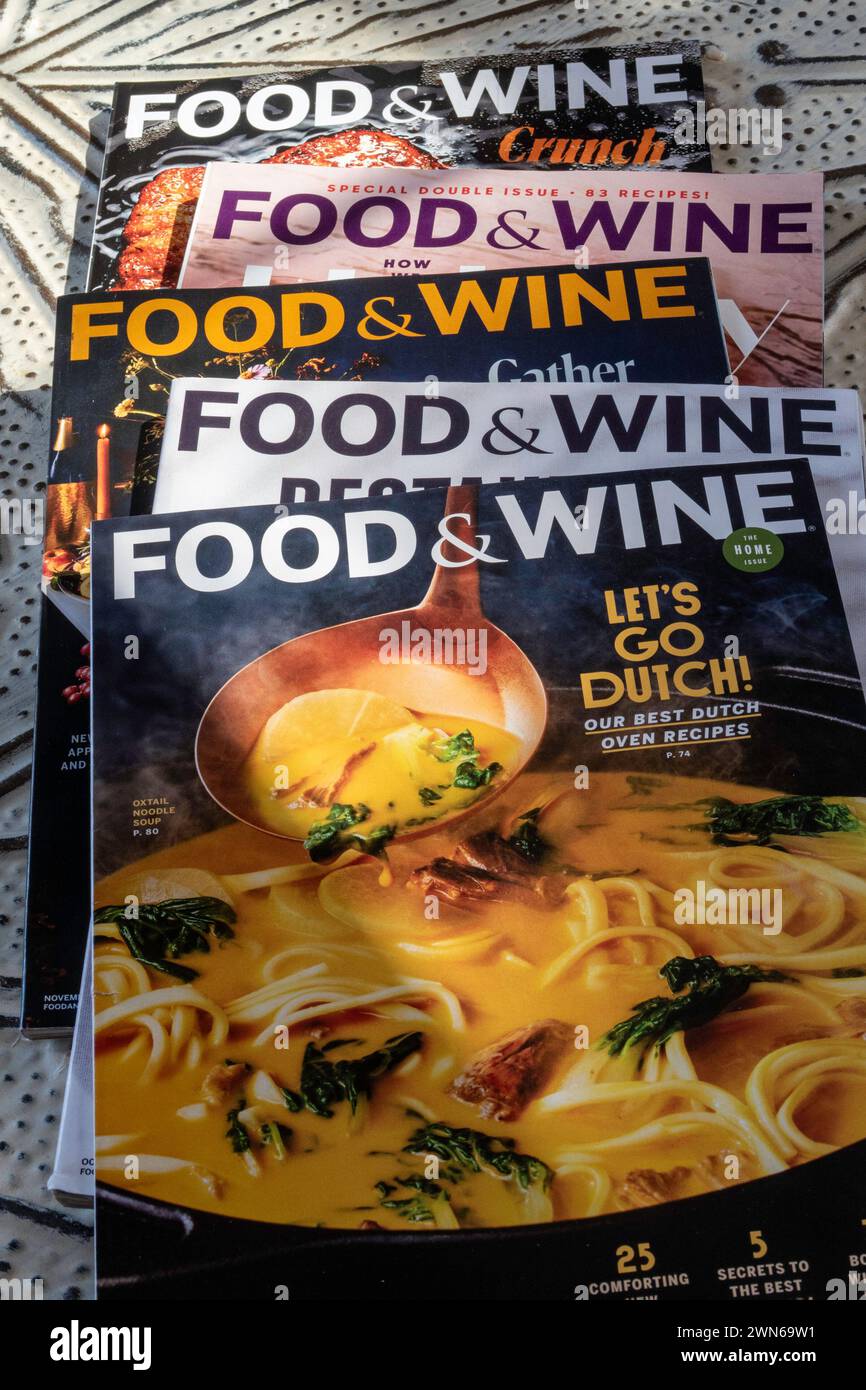 Food&Wine 2023-2024 monthly magazine covers, USA Stock Photo - Alamy