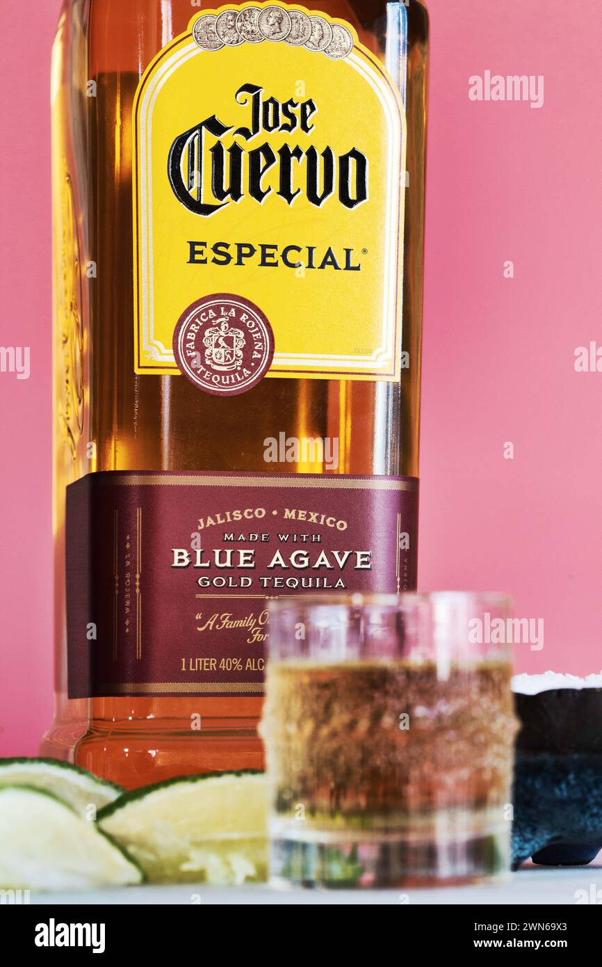 Jose Cuervo Tequila is excellent for making margarita cocktails, USA