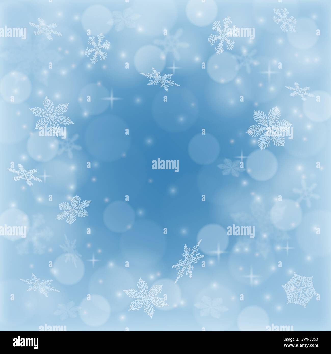 Christmas banner. Realistic shining snowfall background. Crystal snowflake.Winter christmas background. Snowflakes in the soft white snow. Winter back Stock Photo