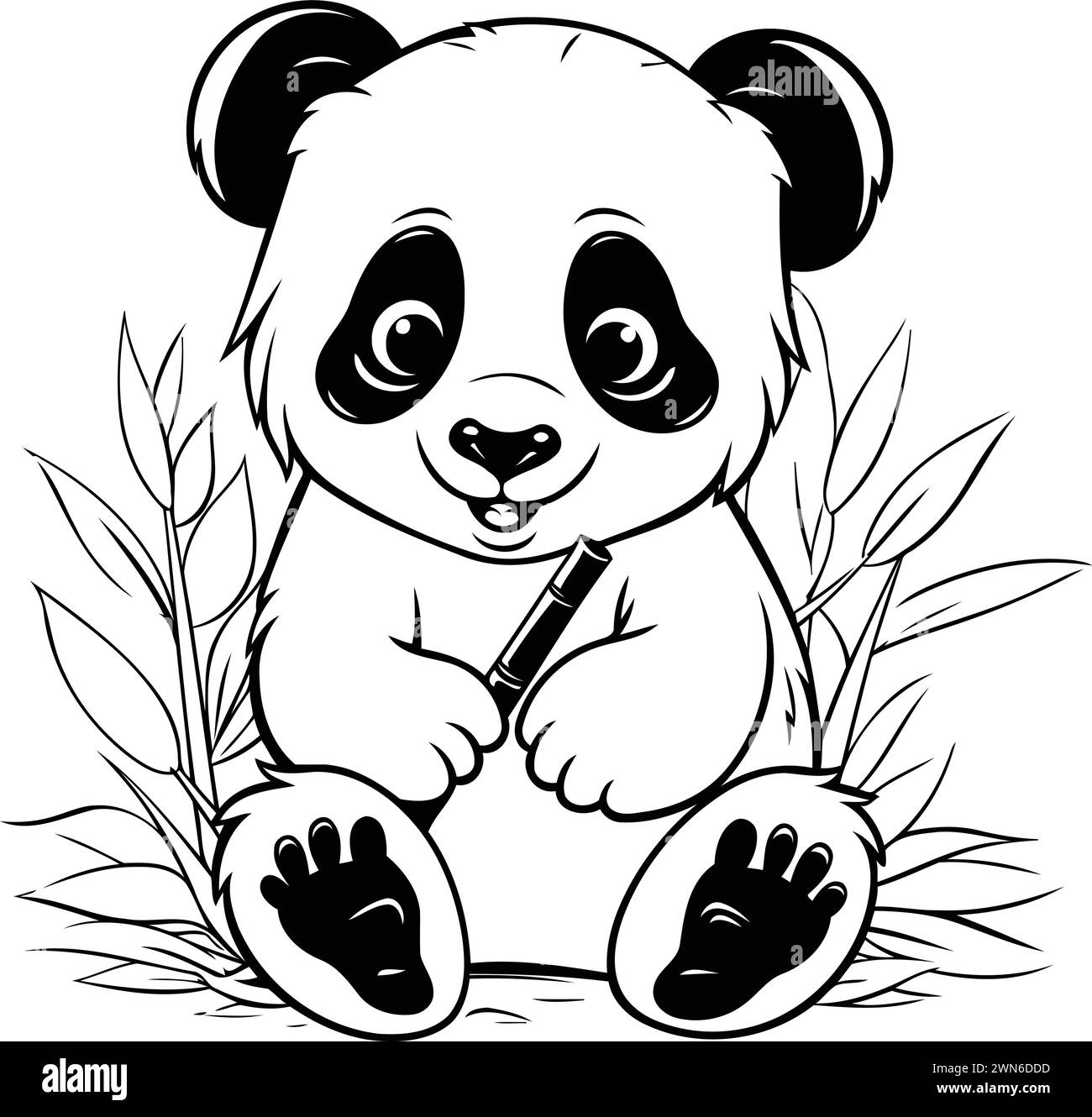 Cartoon panda Black and White Stock Photos & Images - Alamy