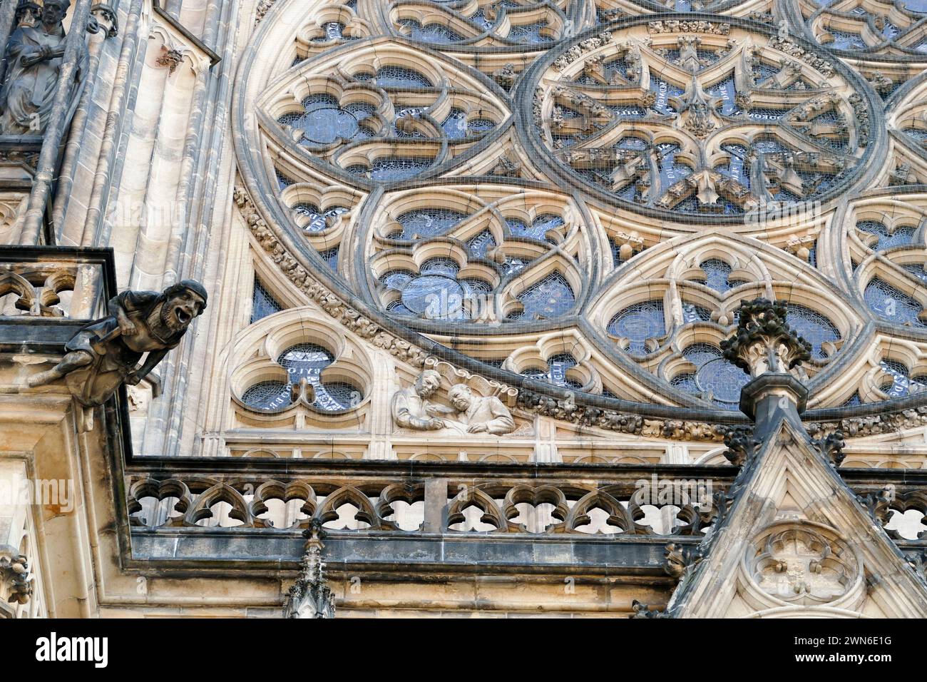 Gargoyles on Gothic architecture of st. Vitus cathedral. Prague, Czech Republic Stock Photo