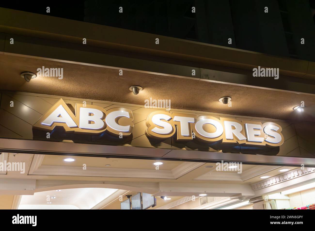 Honolulu, Hi, USA - AUG. 24, 2023: An ABC convenience store in Waikiki, Hawaii. ABC Stores are a well-known chain of franchise convenience stores base Stock Photo
