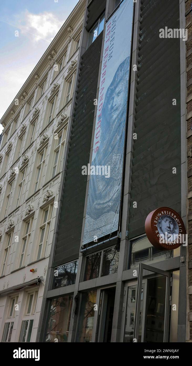 Amsterdam,  Netherlands  - feb 18, 2013 -  facade of rembrandthuis Stock Photo