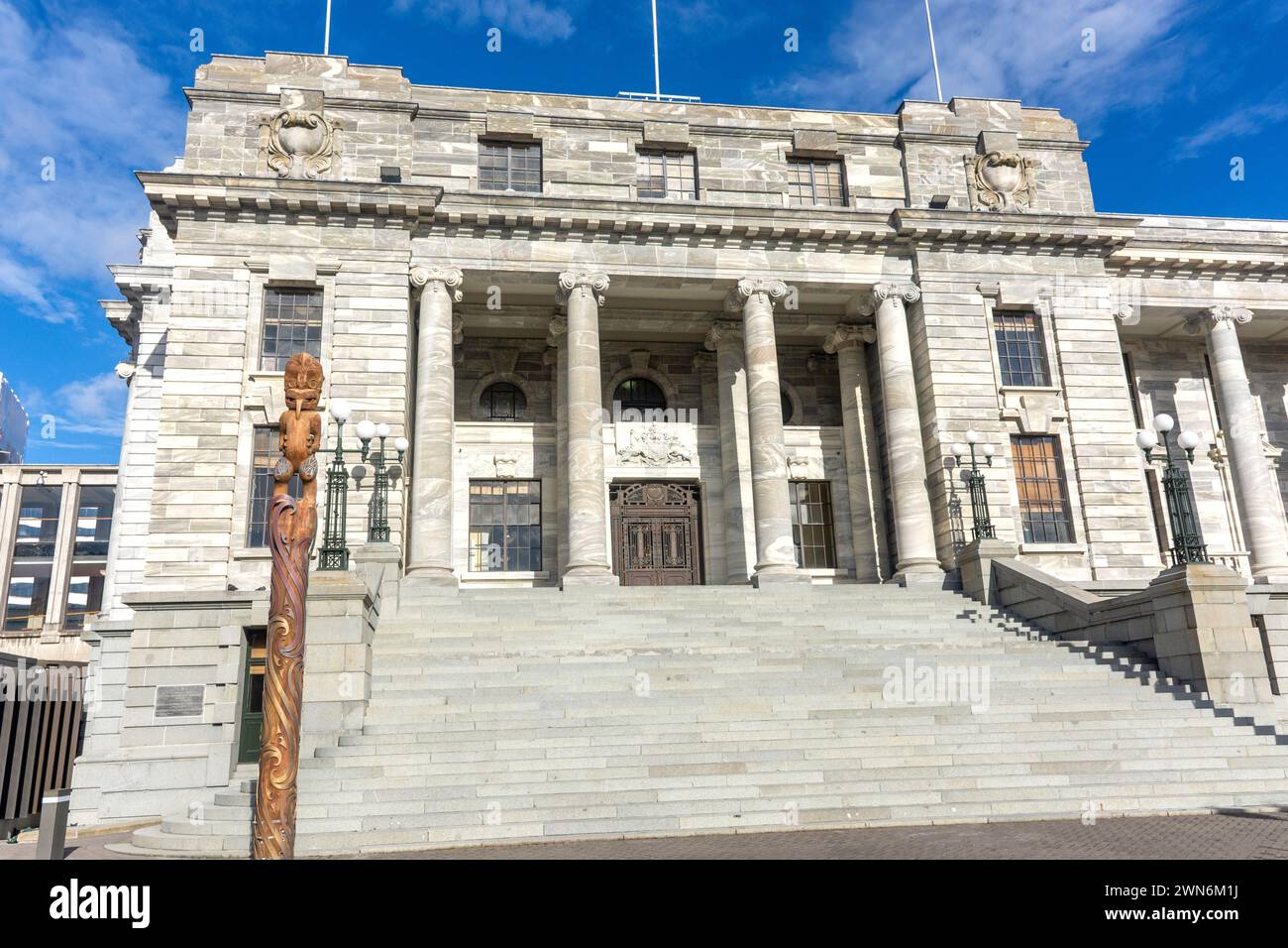 Edwardian, neo-classical New Zealand Parliament Building, Museum Street, Pipitea, Wellington, New Zealand Stock Photo
