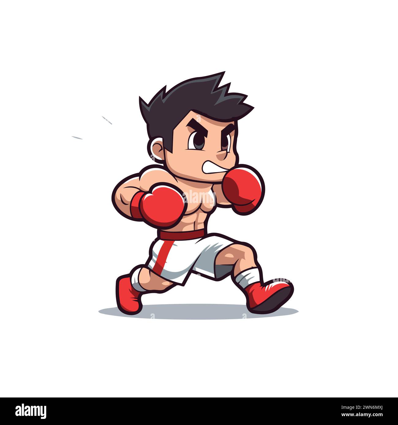 Boxing Boxer Cartoon Mascot Character Vector Illustration Stock Vector ...