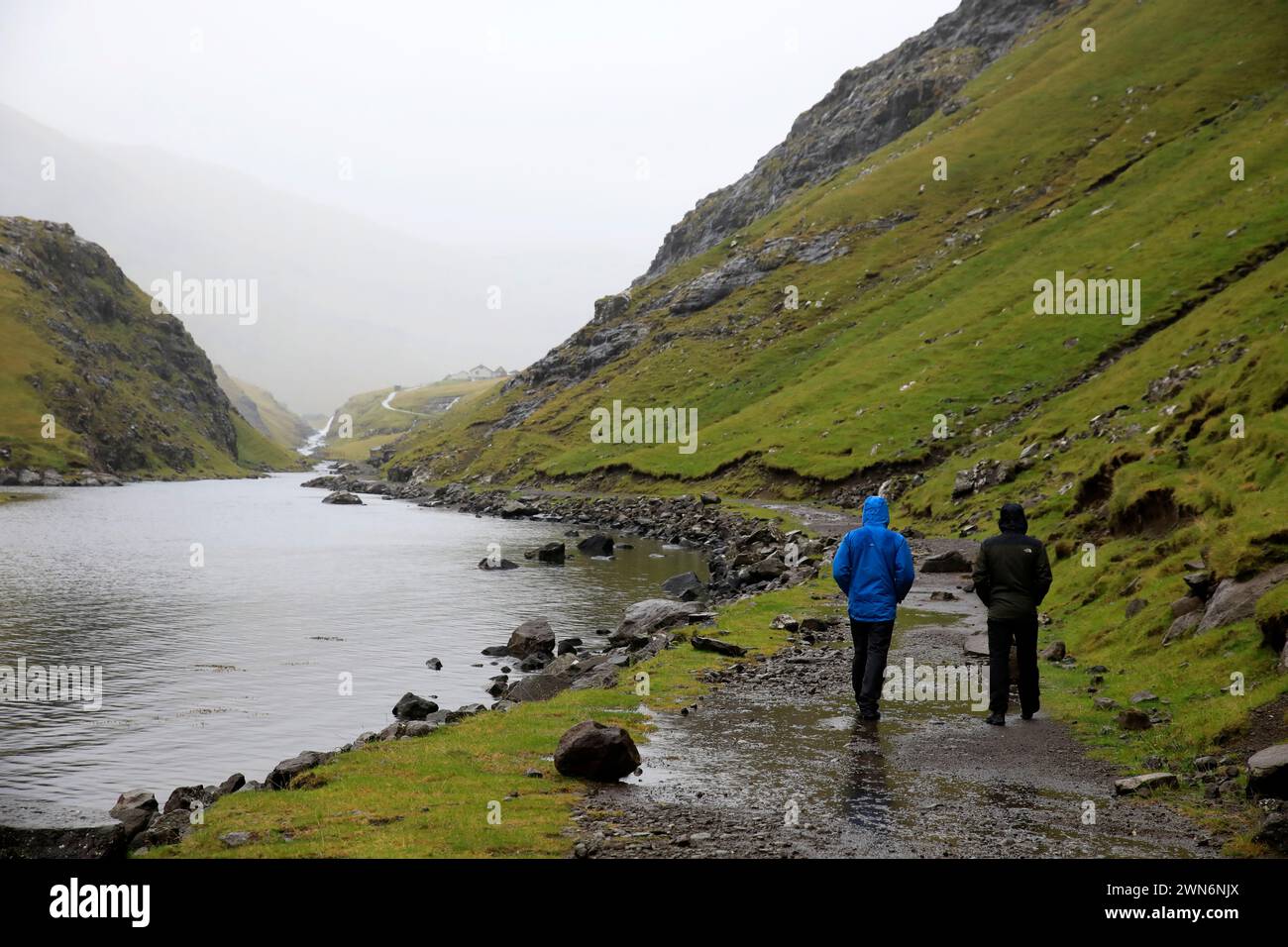 Landscape scenery at Saksun, Faroe islands Stock Photo