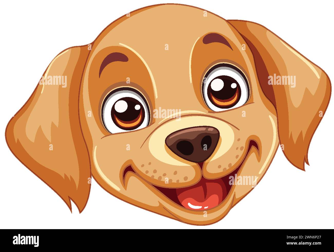 Cartoon of a happy, smiling tan puppy Stock Vector Image & Art - Alamy