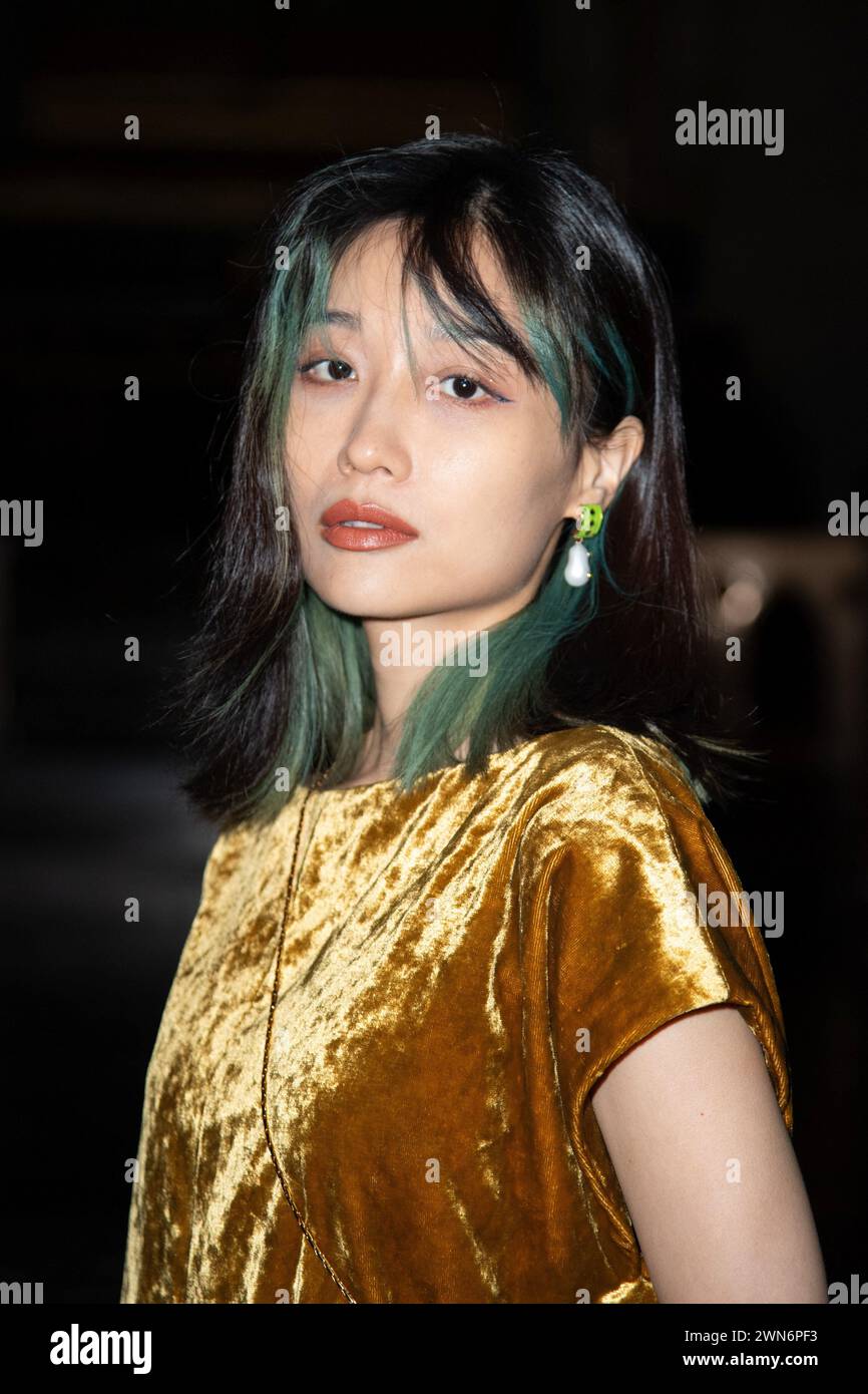Paris, France. 29th Feb, 2024. Tian Yuan attending the Uma Wang ...