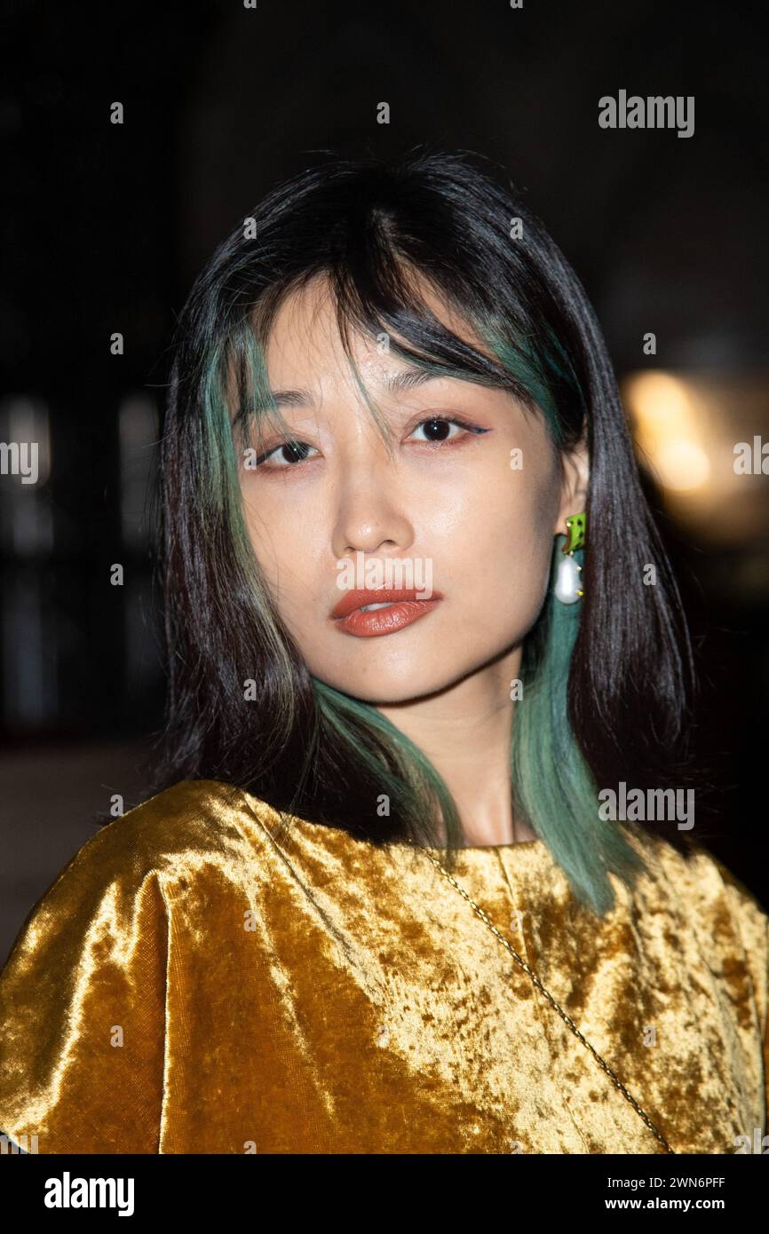Paris, France. 29th Feb, 2024. Tian Yuan attending the Uma Wang ...