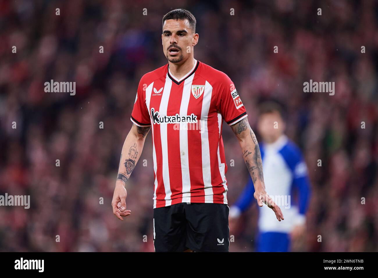 Dani Garcia of Athletic Club looks on during the Copa El Rey match between Athletic Club and Atletico de Madrid at San Mames Stadium on February 29, 2024, in Bilbao, Spain. Credit: Cesar Ortiz Gonzalez/Alamy Live News Stock Photo