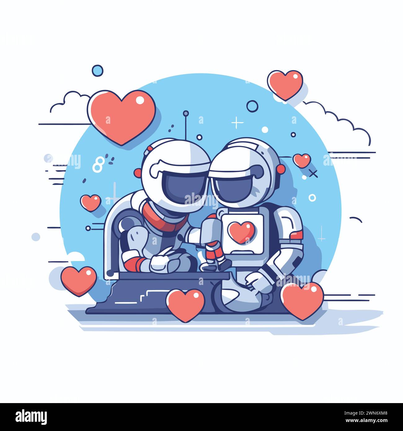 Robots in love Stock Vector Images - Alamy