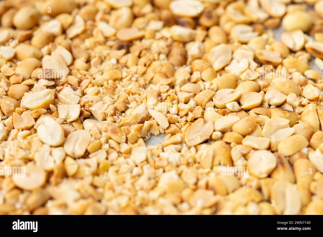 angle view ground peanuts as background and texture Stock Photo