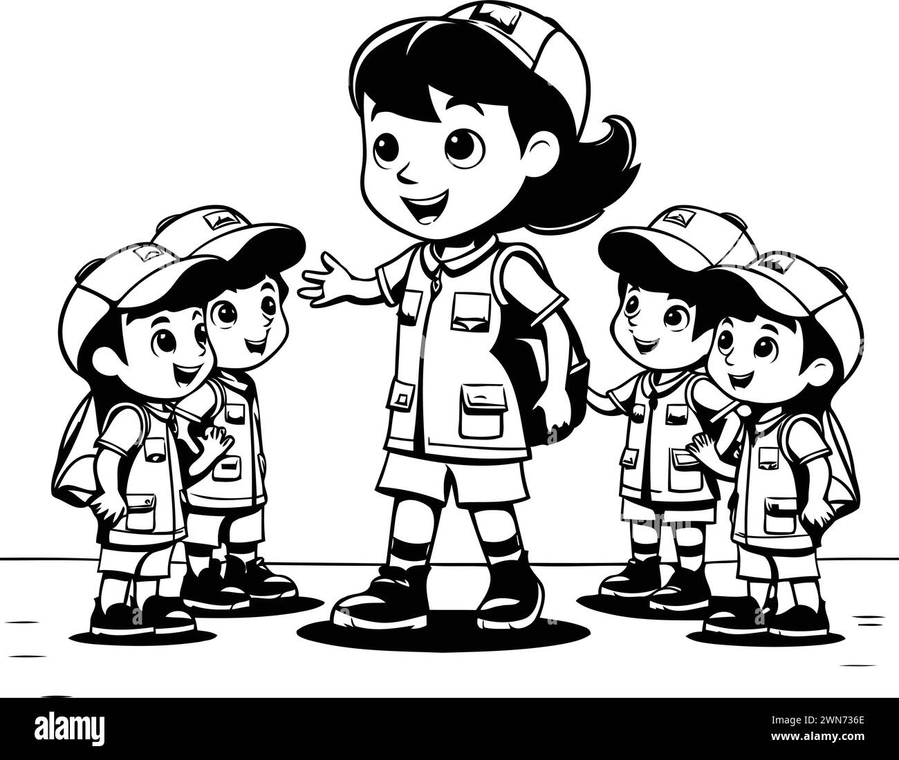 School children in uniform vector vectors hi-res stock photography and ...