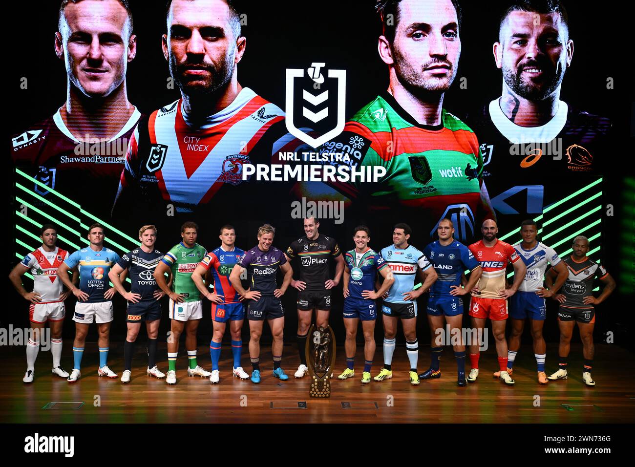 Sydney, Australia. 01st Mar, 2024. Players representing the 13 NRL ...