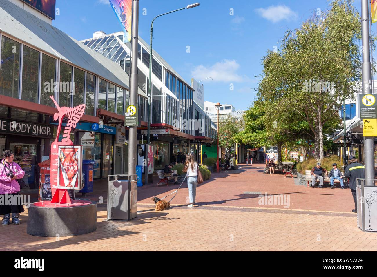 Pedestrianised Cuba Street, Te Aro, Wellington, New Zealand Stock Photo