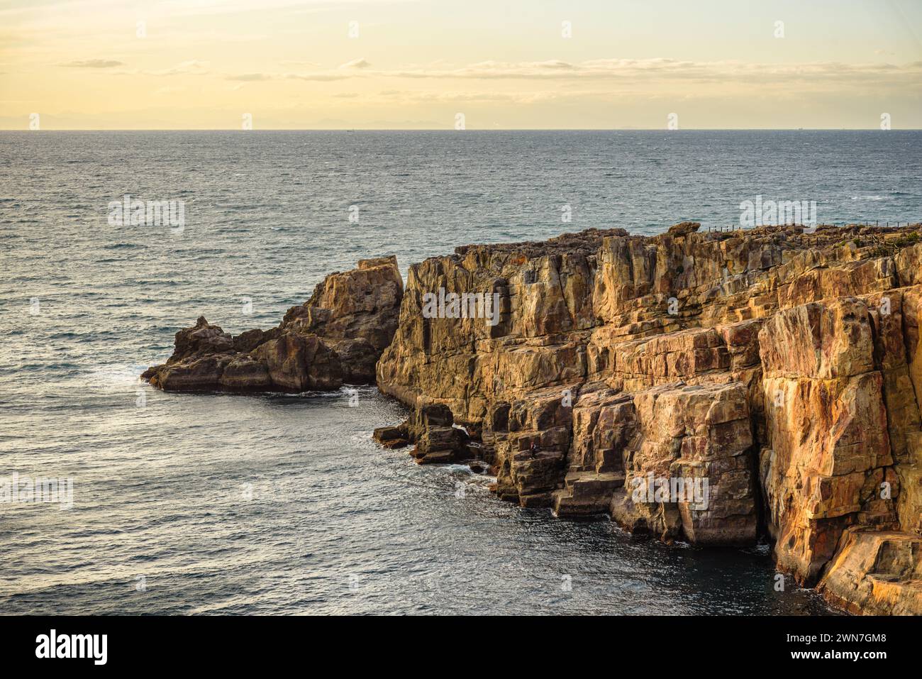 Sandanbeki Rock Cliff on Pacific ocean coast in Shirahama Town in Wakayama prefecture Japan Stock Photo