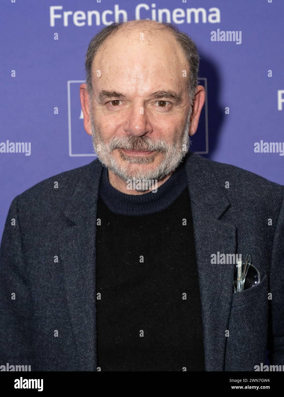 Jean Pierre Darroussin attends the opening night of 29th Rendez-Vous With French Cinema Showcase at Walter Reade Theater in New York on February 29, 2024. Stock Photo
