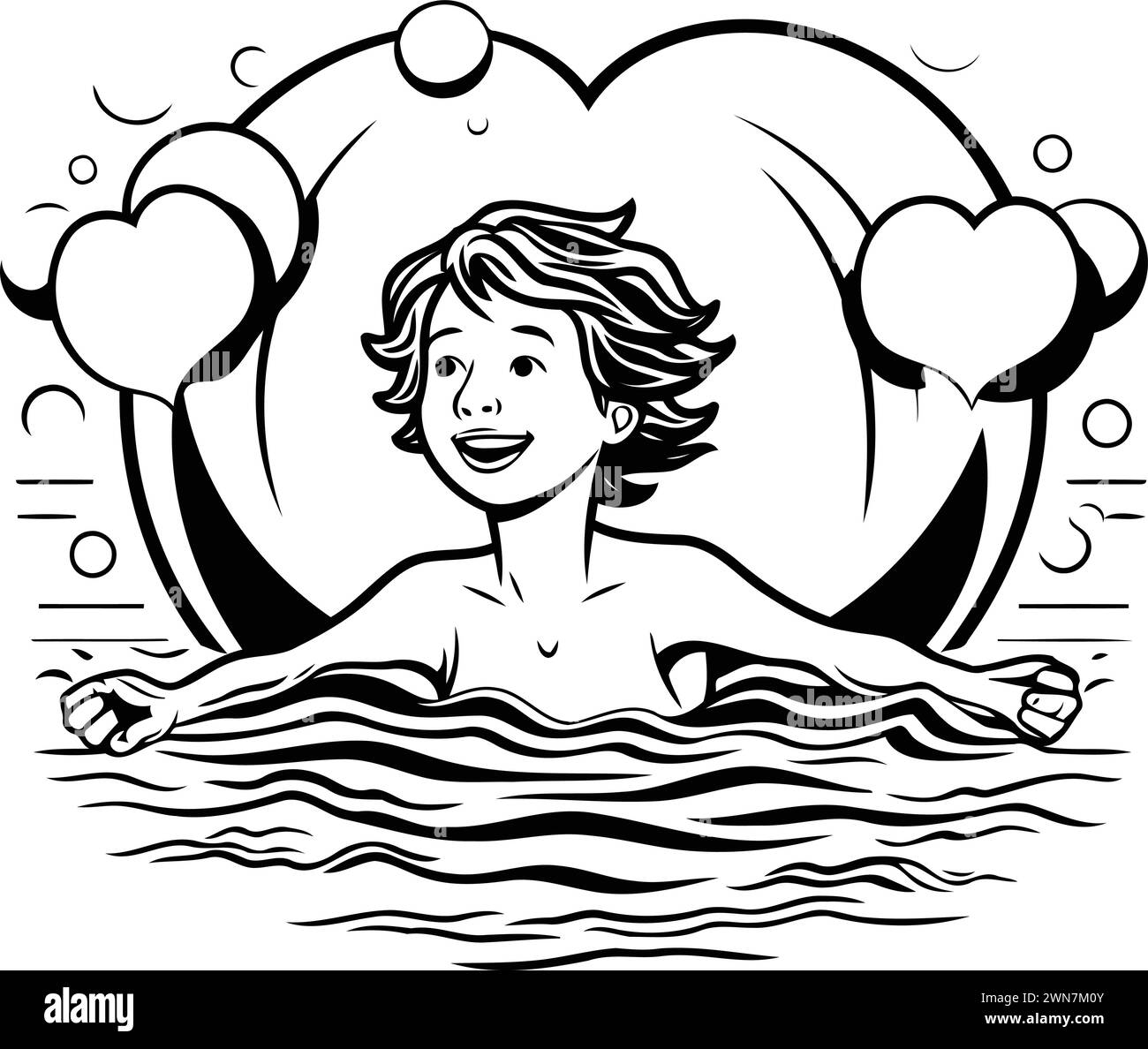 Young man in hot tub Black and White Stock Photos & Images Alamy