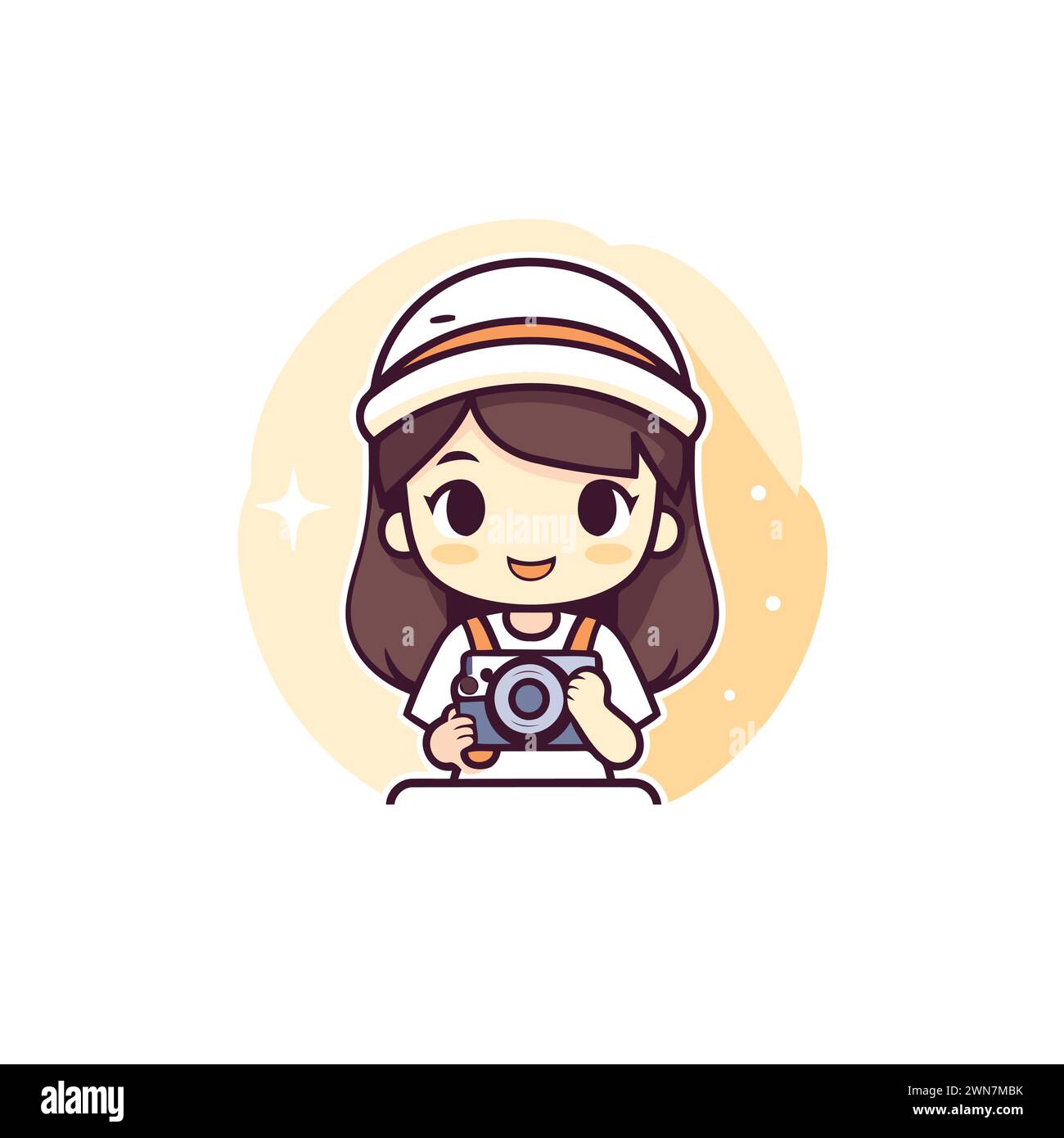 Illustration of a cute girl holding a camera. Vector illustration Stock ...