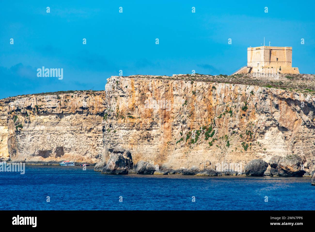 Santa Marija Tower Comino - Malta Stock Photo - Alamy