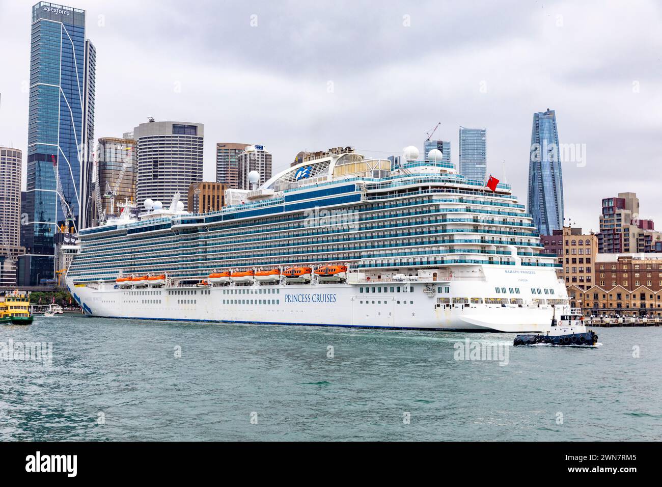 Majestic Princess cruise ship operated by Princess Cruises moored at