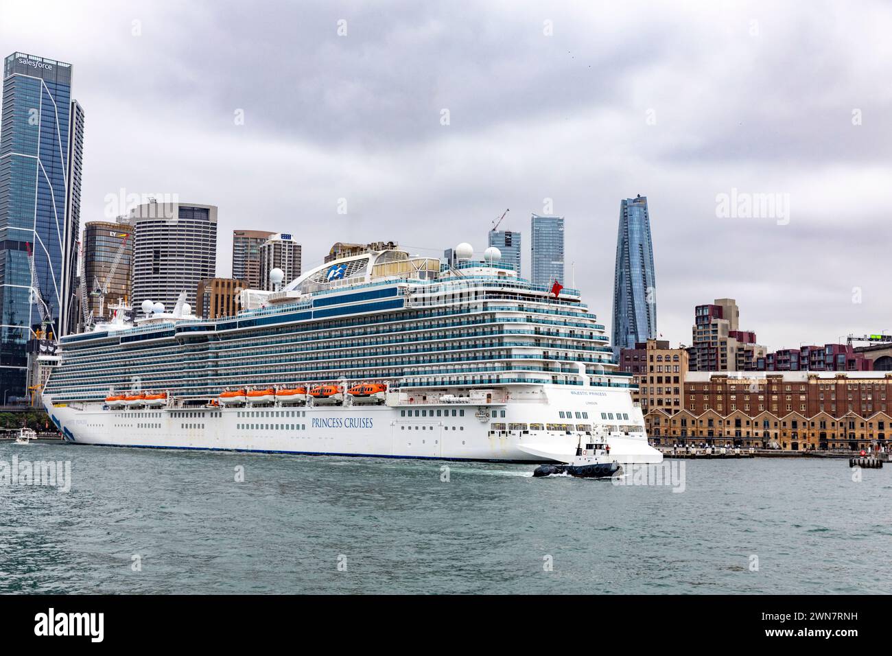 Majestic Princess cruise ship operated by Princess Cruises moored at