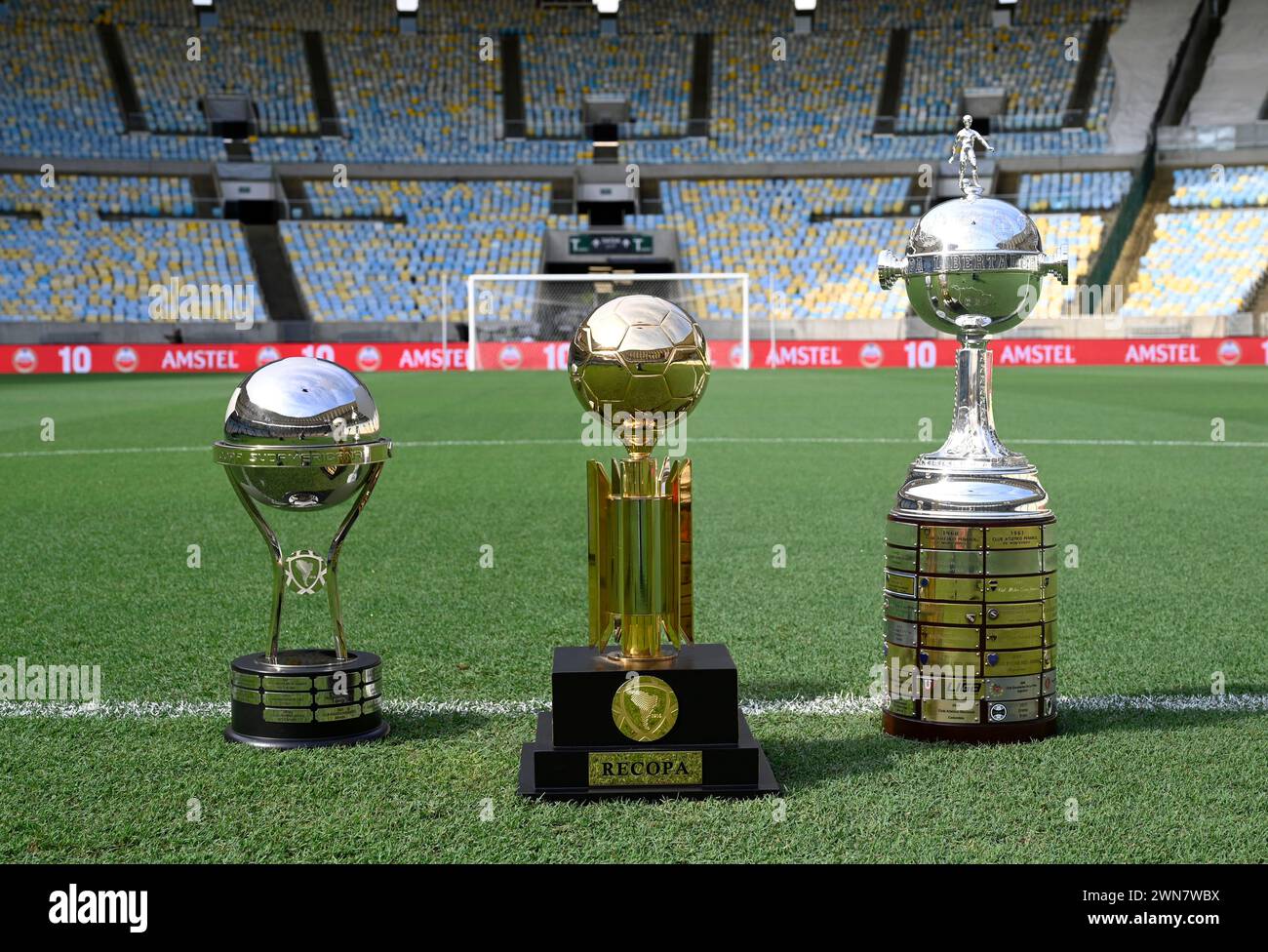 Rio de JaneiroBrazil, February 28, 2024, Trophies from the Copa