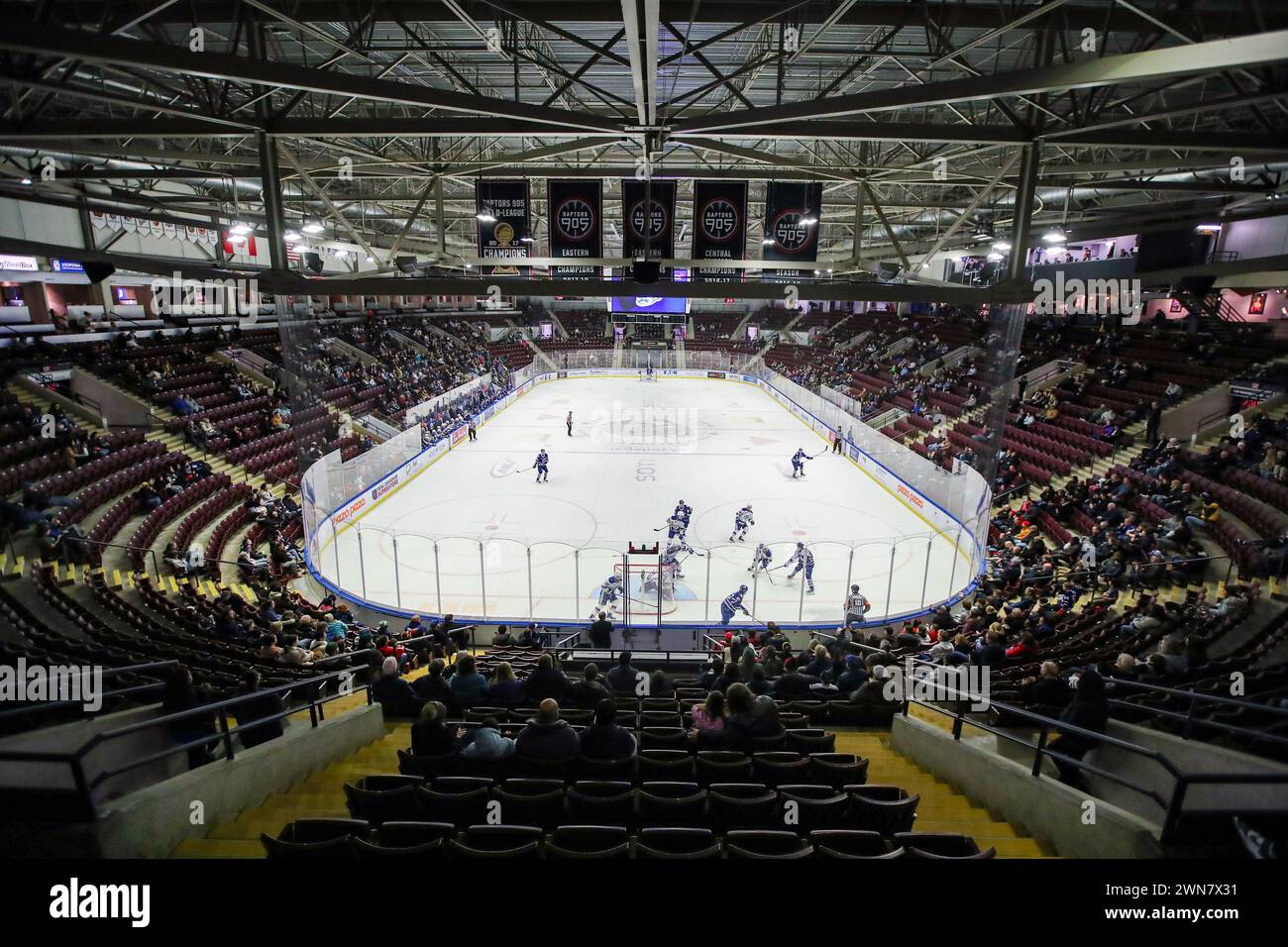 Feb 25 2024, Mississauga Ontario Canada. (Editorial Only)Final couple games Paramount Fine Foods Centere for the Mississaua Steelheads as they will play in Brampton next season. Luke Durda/Alamy Stock Photo