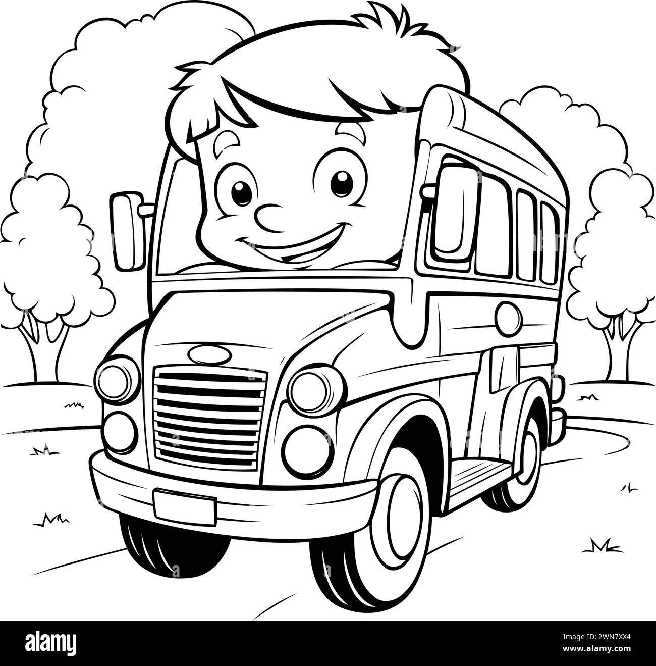 Coloring school bus hi-res stock photography and images - Alamy