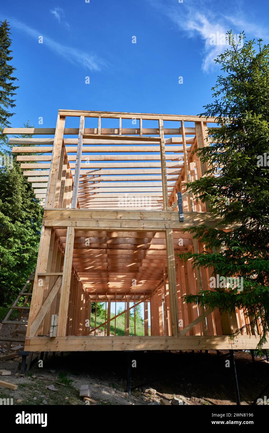 Wooden frame beams structure being hi-res stock photography and images ...