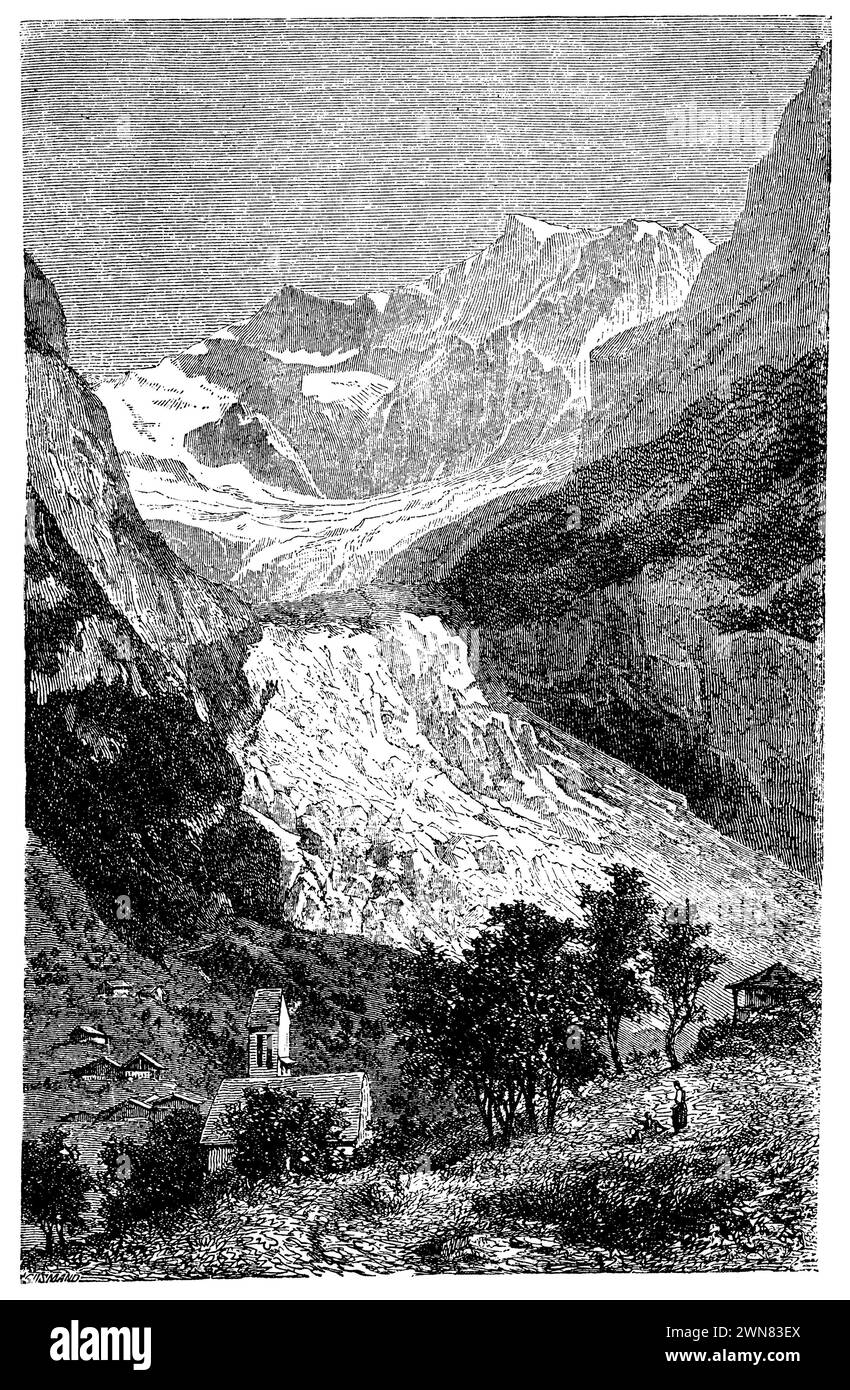 Grindelwald glacier, , (encyclopedia, 1893), Grindelwaldgletscher ...