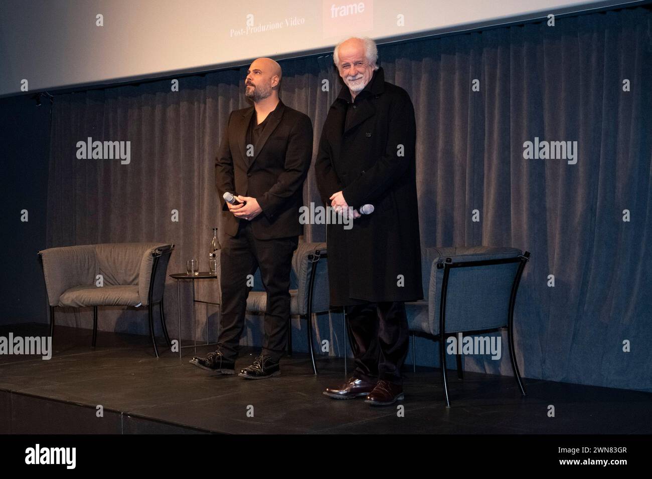 Milano, Italia. 01st Mar, 2024. Foto Alessandro Cimma/LaPresse 11-12-2023 Milano, Italia. Palazzo del cinema Anteo. Prima visione del nuovo fil CARACAS. Photo Alessandro Cimma/LaPresse 11-12-2023 Milan, Italy. Anteo cinema palace. First viewing of the new film CARACAS. Toni Servillo, Marco d'Amore Credit: LaPresse/Alamy Live News Stock Photo