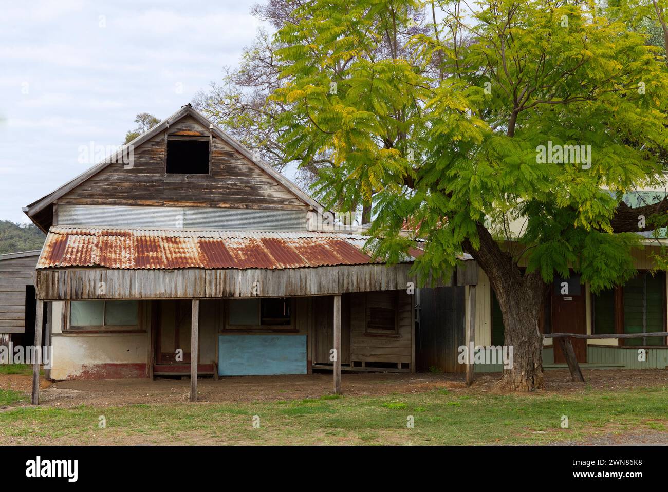 Former retail shops from the early gold rush days of Cracow Queensland Australia Stock Photo